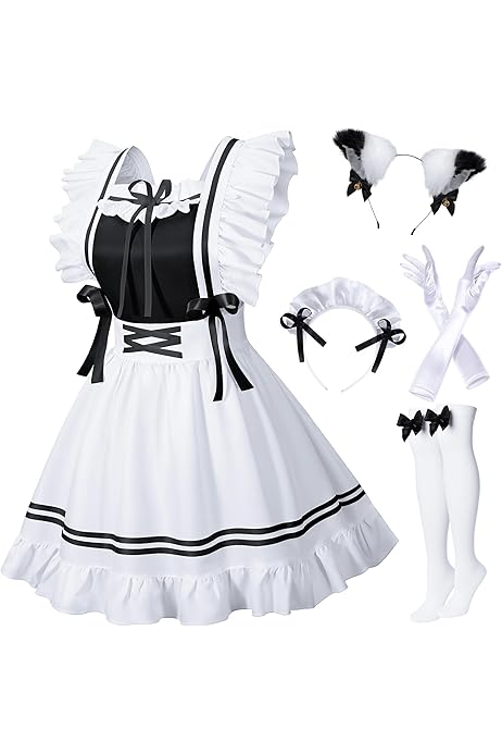 Traje De Sirvienta Anime Japonu00e9s Perfecl Vestido Clu00e1sico