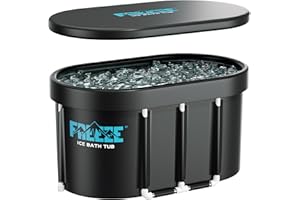 ISIDO Upgraded XL 129 Gal Oval Ice Bath Tub with Cover, Portable Cold Plunge Tub for Athletes Cold Water Therapy and Recovery - Ice Baths for Home Gyms Indoor use