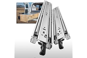 SHUHANG 1 Pair 150 lb Load Capacity Heavy Duty Locking Drawer Slides 12 14 16 18 20 22 24 26 28 30 32 34 36 38 40 Inch Full Extension Ball Bearing Rail with Lock Side Mount Cabinet RV Tool Box Runner