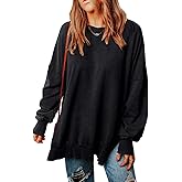 SHEWIN Womens Sweatshirt Casual Long Sleeve Crewneck Lightweight Pullover Tops Loose Sweatshirts