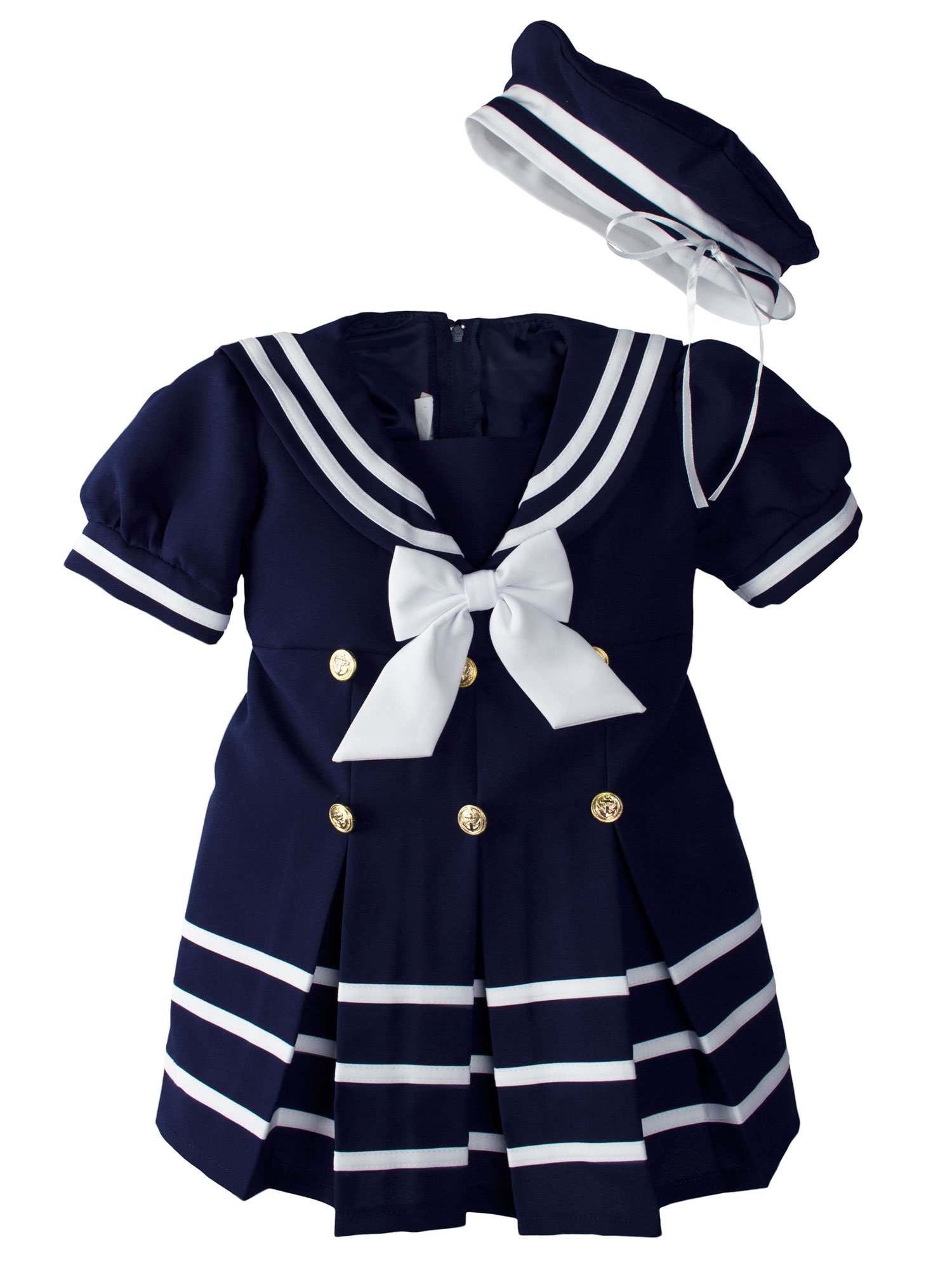 Spring Notion Baby Toddler Girls Nautical Sailor Dress with Hat Funtober