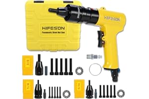 HIFESON Pneumatic Rivet Nut Gun with 1/4 & 5/16 & 3/8 Self-Locking Head Gun,Quick-Change Mandrels,Industrial Grade Adjustable
