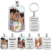 Queenberry Photo Keychain Custom Picture Keychain Customized Gifts Laser-Engraved/Color Gifts For Boyfriend Hubsand Wife