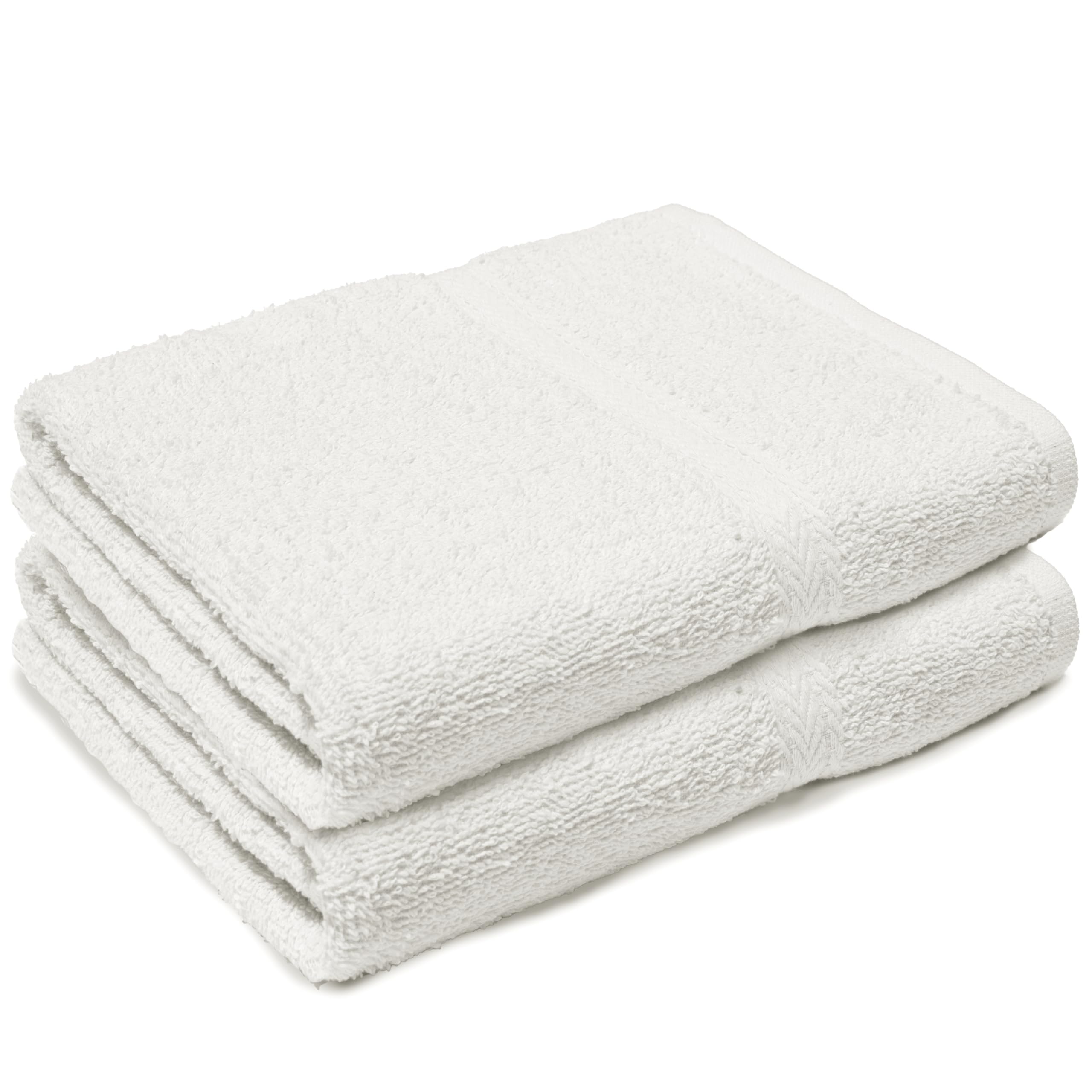 Makooz Large Bath Towels Set - 2 Pc Pack - Premium Style 100% Egyptian Cotton 500 GSM - Highly Absorbent - Quick Dry - Super Soft Feel Bathroom Linen for Home, Hotel, Spa & Daily Use (White 70x120CM)