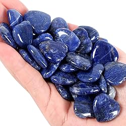 QINJIEJIE 20 PCS Sodalite Heart Crystals Natural
