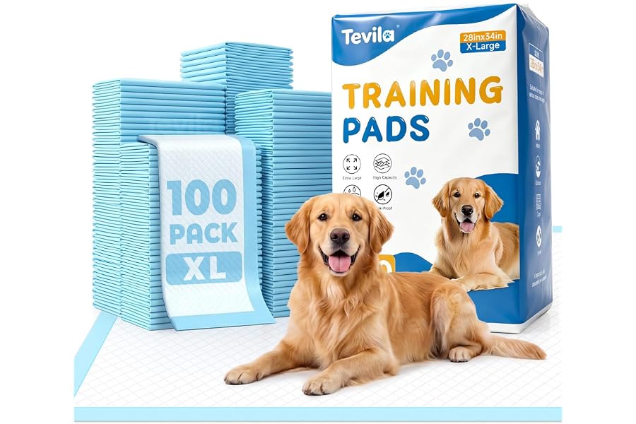 XL Dog Pee Pads 100 Count, Leak-Proof Quick-Dry Pet Potty Training Pads | Puppy Pee Pads,34"x28", Extra Large,Disposable, Super Absorbent 5-Layer,Works for Small, Medium and Large Dogs