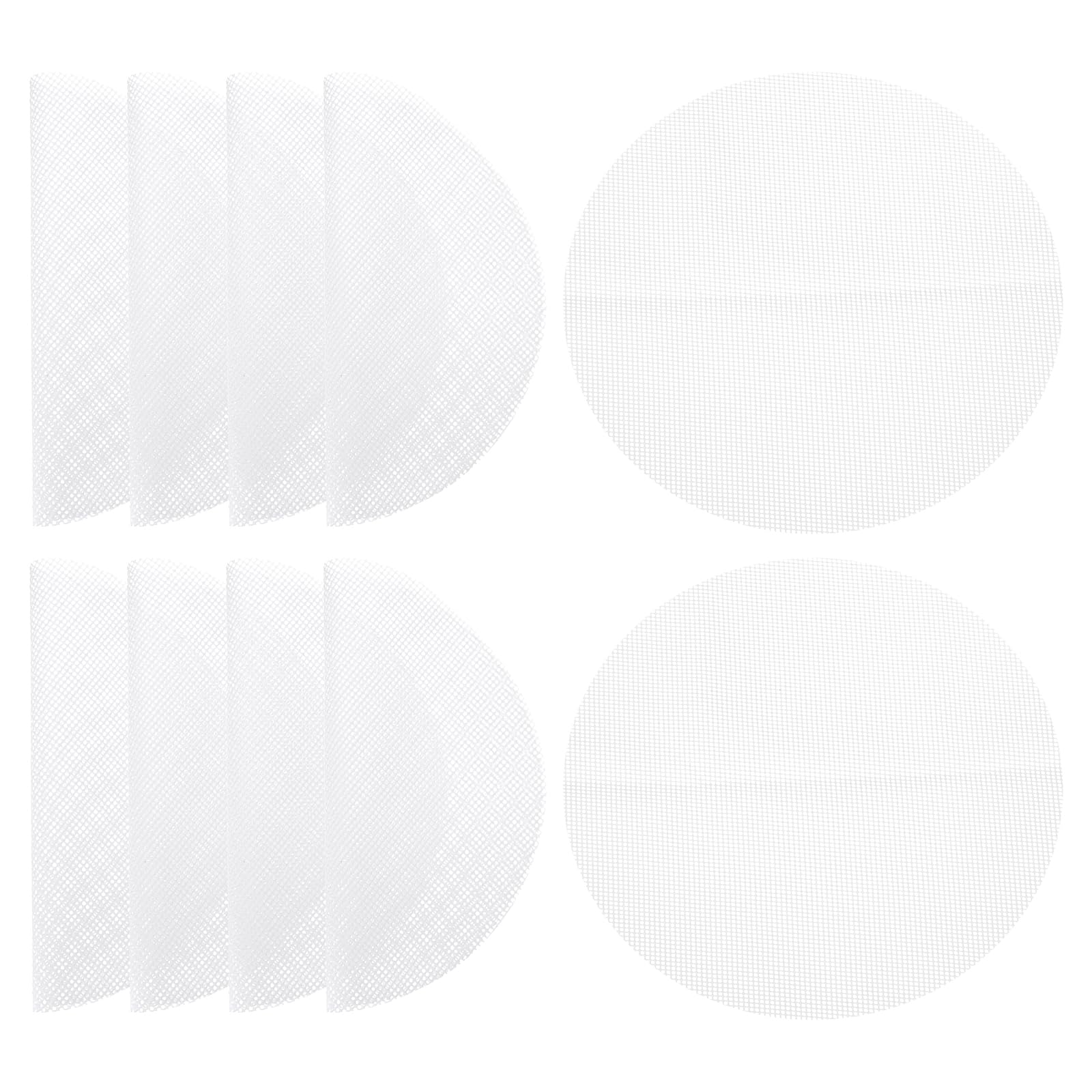 uxcell 10 Pcs 7.5 Inch Non-Stick Silicone Steamer Liners Mesh Mat, Reusable Round Steamer Mesh Pastry Dumplings Pad Mat, White