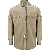 VANDISI 100% Cotton Mens Fr Shirts 7.5oz Flame Resistant Shirts NFPA2112 Men's Fire Retardant Welding Shirts