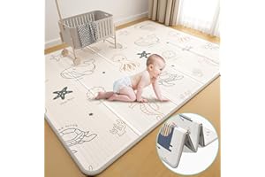 Foldable Baby Playmat, XPE Foam Baby Gym & Play Mat with Non-Toxic Materials, Extra Large Size 200 x 150cm