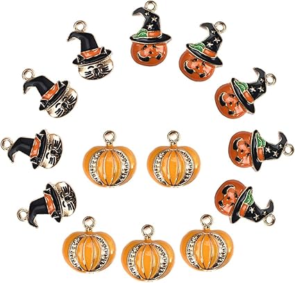Amazon Co Jp Lanbeide 15個 アソートチャーム 卸売 ミックス ハロウィン 合金 チャーム ペンダント ジュエリー 作成 クラフト Diy ネックレス ブレスレット イヤリング ジュエリー