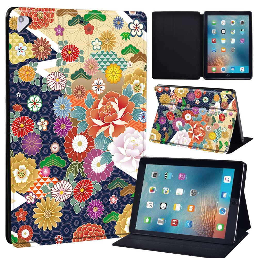 Leather slim lightweight Stand Cover Case for Apple New iPad 9.7 2018 2017(6th Gen, 5th Gen)/iPad Air 2/iPad Air/iPad Pro 9.7 Tablet with Auto Wake/Sleep (flower001)