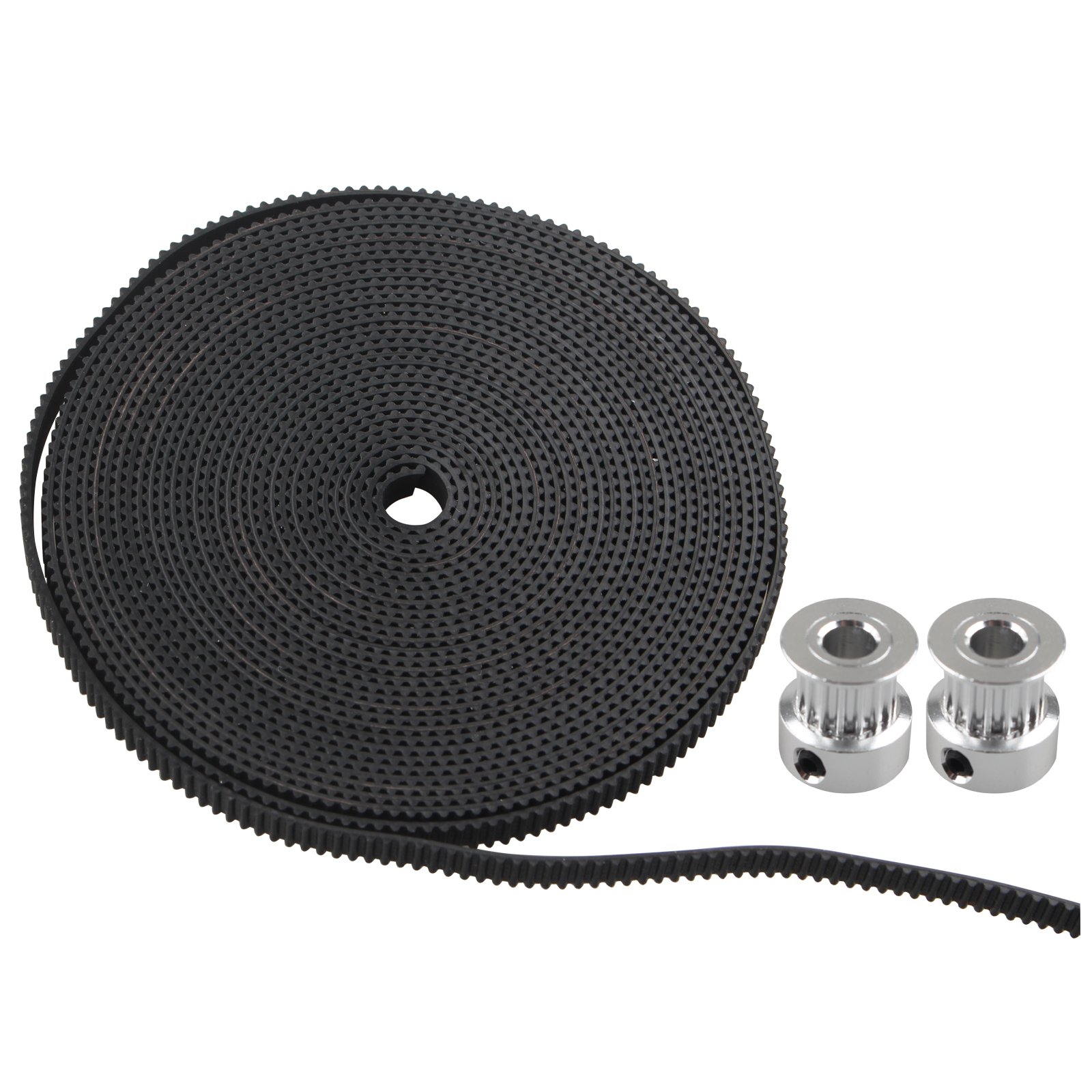 HALJIA 2Pcs 2GT 16 Teeth Timing Pulley Wheel 5mm Inner with 5M 2GT-6mm Rubber Opening Belt Compatible with 3D Printer RepRap Prusa