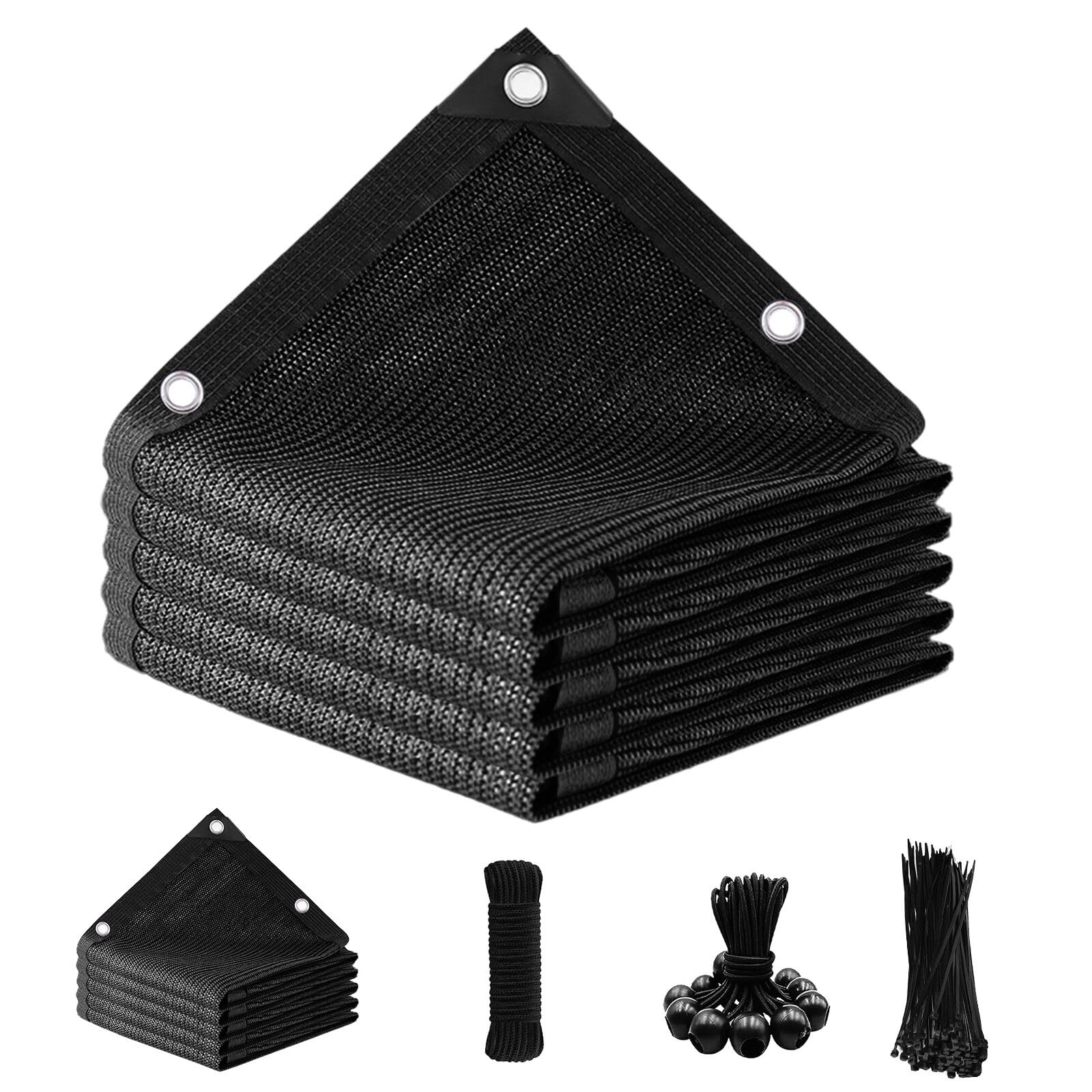 Photo 1 of 90% Sun Shade Cloth with Grommets, Pergola Replacement Shade Cover Canopy, Mesh Tarp Sun Screens for Outdoor Patio Garden (Black, 12'x20')