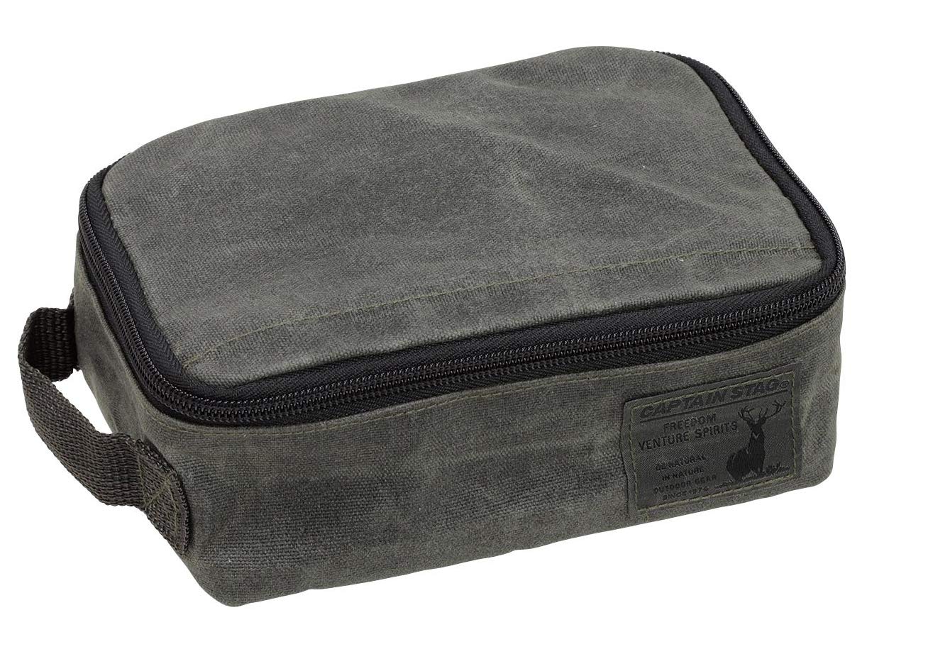 キャプテンスタッグ(CAPTAIN STAG) メスティンケース 角型アルミクッカーケース マルチケース 収納 飯ごう 綿帆布 オリーブ 【対応品番:UH-4113/UH-4114】 UL-2049 使用サイズ:(約)125×175×80mm商品画像