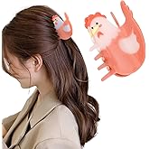 Hapdoo Chicken Hair Clips, Cute Farm Animal Hair Claw Clip for Women Girls, Acetate Funny Westrn Country Farmhouse Hair Accessories Gift