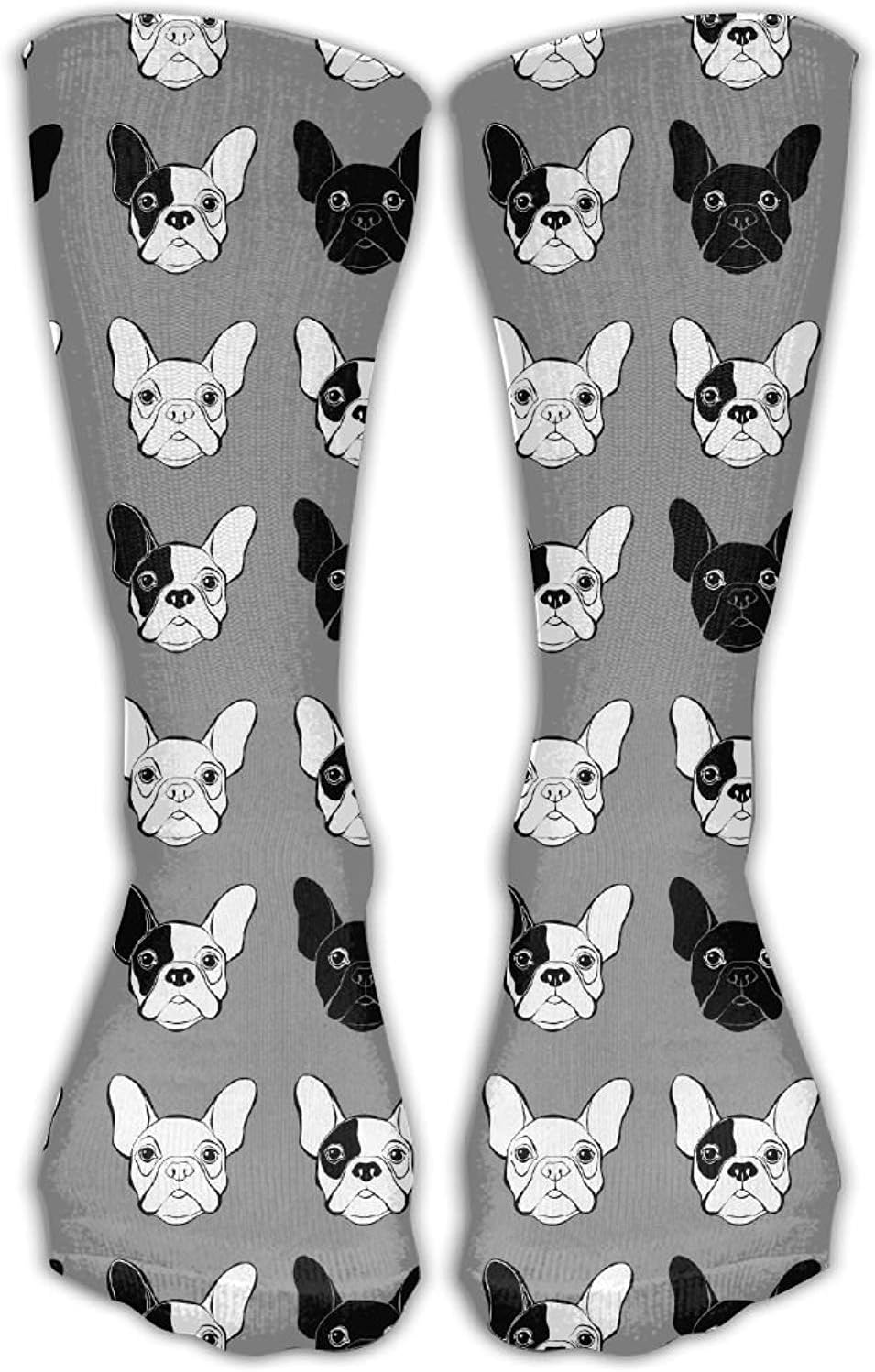 ETcRe Unisex French Bulldog Fashion Crew Sock Athletic Ankle Dress Sock One Size