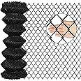 Galvanized Steel Chain Link Fence Fabric, 9 Gauge Wire Fence Diamond Hole 2in 6ft X 50ft, Chain Link Fence for Residential/Yard/Patio/Entry Way, Pedestrian Walking Fence Gate