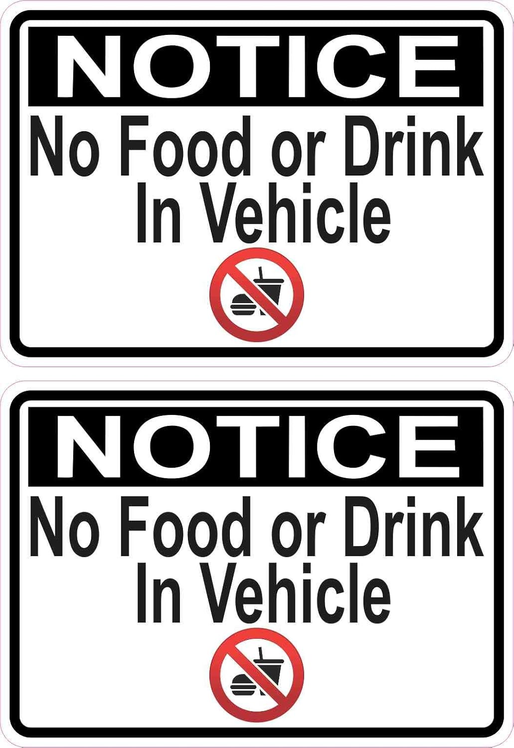 Amazon.com : StickerTalk Symbol No Food or Drink in Vehicle Vinyl