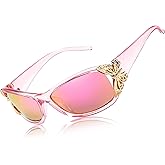 FEISEDY Trendy Polarized Y2K Sunglasses Wrap Around Butterfly Design Fashion Sunnies UV400 Protection B0078