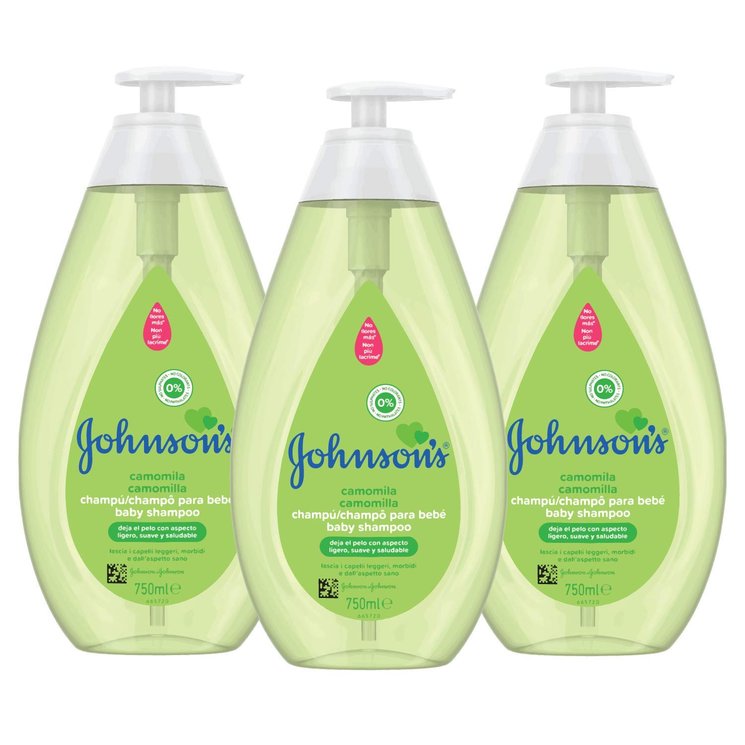 Johnson's Baby Chamomile Shampoo, ideal for the whole family - 3 x 750 ml — image 1