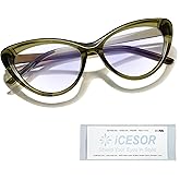 Icesor Bast Sytle Oversized Cateye Blue Light Blocking Glasses Lightweight Chic Frame for Office Computer Gaming for Women