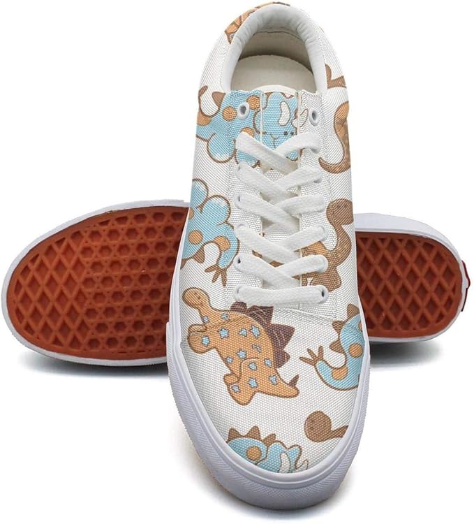 Ouxioaz Womens Skate Shoe Laces White Cute Dinosaur