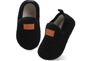 XIHALOOK Toddler Boys Girls House Slippers with Microfleece Lining Cozy Household Shoes Non-slip for Kids