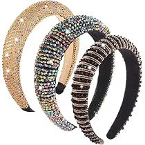 Amazon.com : CENAPOG Rhinestone Padded Headbands for Women Sparkly ...