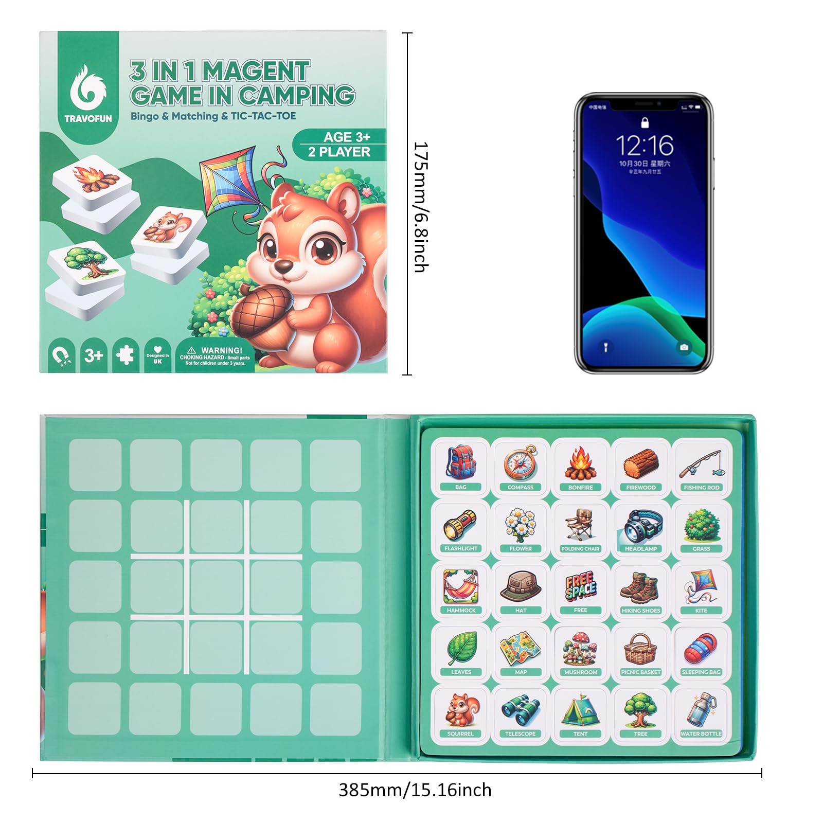 Travofun Magnetic Memory Matching Games for Toddlers Ages 3 +,Travel Games for Kids, Fun Educational Toys for Summer Camp & Road Trips.