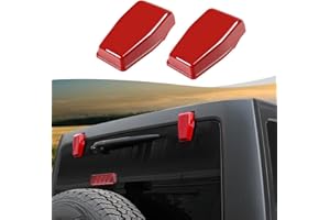SQQP Rear Tail Window Hinge Decorative Cover Trim Compatible with 2007-2018 Jeep Wrangler JK JKU Exterior Accessories (Red)