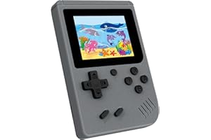 WDYQJE Retro Handheld Game, 3.0 inch LCD Screen Portable Gaming, 1020mAh Rechargeable Battery, Mini Electronic Gaming Player Xmas Birthday-Grey