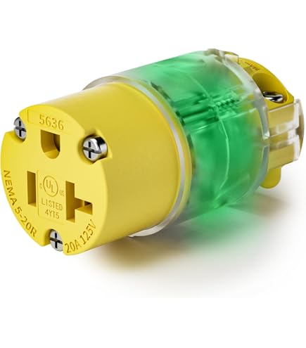 Leviton 5366-b Stecker 20A, 125V – Industriequalität, Gerade Klinge, Schwarz, Geerdet