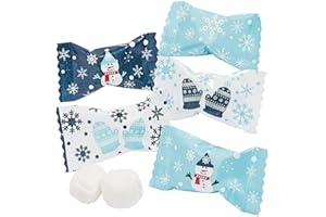 Fun Express Butter Mints Bulk Individually Wrapped - 108 Christmas Candy Mints with Snowflake & Snowman Designs | Gluten Free Holiday Party for Candy Buffets & Winter Celebrations