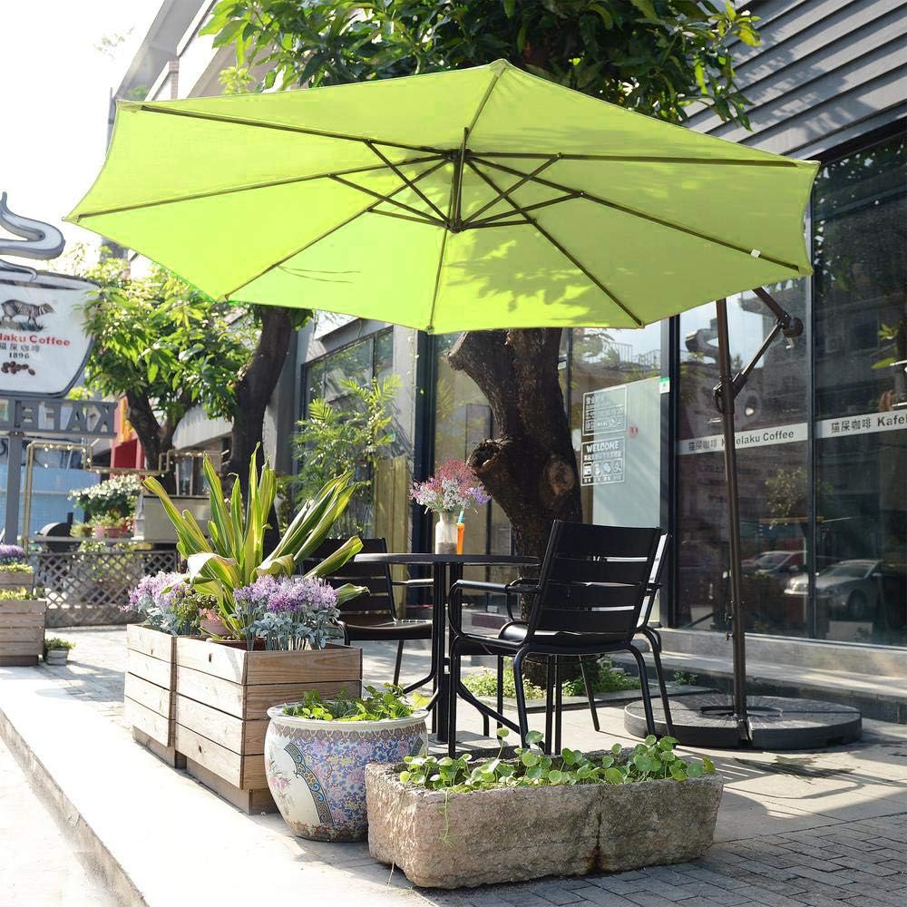 Burgundy Aoxun 9ft Patio Umbrella Outdoor Table Umbrella With 8 Sturdy Ribs Patio Furniture Accessories Umbrellas Shade
