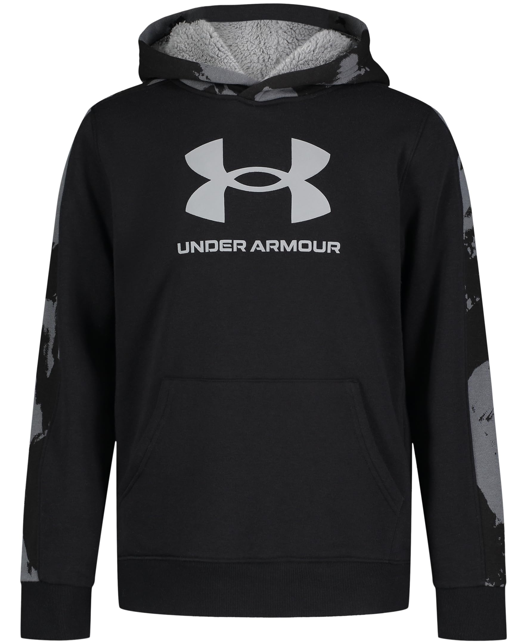 Under Armour Boys' Outdoor Hoodie, Large Front Pocket, Quick-Drying & Lightweight, Black Image
