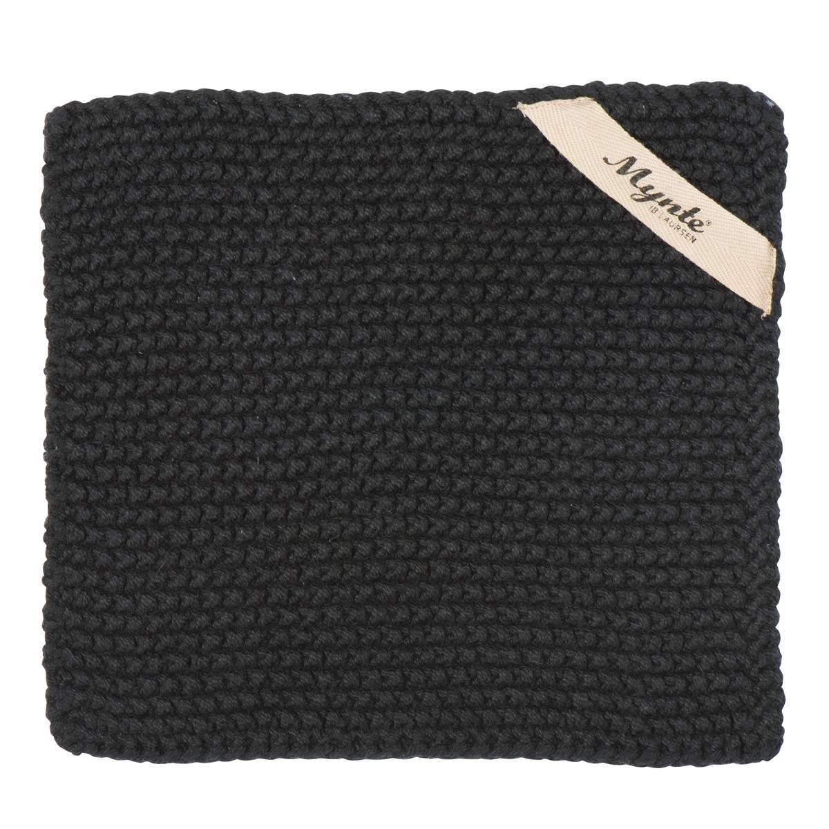 Grydelap sort strikket