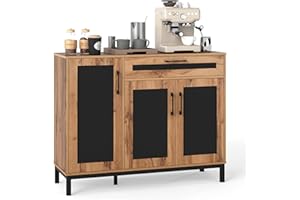 Giantex 48" Buffet Cabinet with Storage, 3-Door Large Farmhouse Sideboard with Drawer, Removable Shelves, Accent Buffet Table