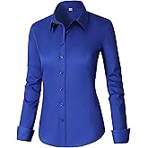 CUNLIN Womens Cotton Button Down Shirts for Women Fitted Long Sleeve Formal Dress Shirt Work Blouses Tops
