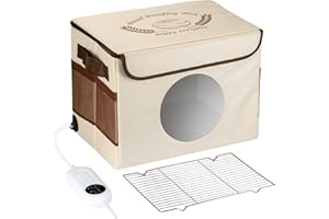 ZOCHIXEL Folding Bread Proofing Box - 86-113℉ Temperature Control & 24H Timer, Dough Proofer with Metal Rack, Foldable Proofi