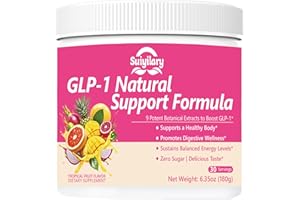 SUIYILARY GLP-1 Booster Supplement Powder, Yerba Mate, Natural 9 Plant Extracts, Activate GLP-1 Production, Digestive Gut Healthy for Women Men, Sugar-Free Tropical Fruit Flavor, 30 Servings