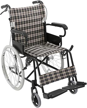 楽々健 折り畳み式車椅子 自走式 軽量 (チェック)