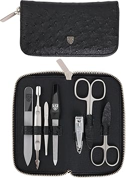 DREI SCHWERTER Solingen Germany Nagelpflegeset'Sydney' 7-tlg. Maniküre Pediküre Reise Etui Set Nagelset Nagelnecessaire, Stah