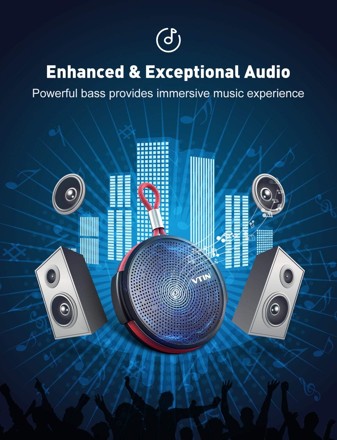 vtin portable shower speaker