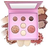 Color Nymph Face Makeup Palette, All-in-one Baked Palettes Travel-Friendly Includes Blush, 3 Highlighters and 3 Eyeshadows - Highly Pigmented, Silky Smooth, Easy to Blend - A