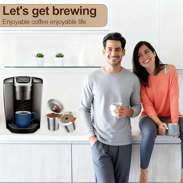 FAQQMCVY REUSABLE K CUPS COFFEE FILTERS FOR KEURIG: STAINLESS STEEL K CUPS COFFEE PODS COMPATIBLE 1.0 & 2.0 COFFEE MAKERS MACHINE (2PACK)