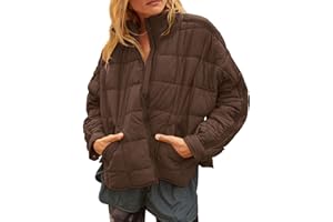 Gacaky Women's Baggy Lightweight Zip Puffer Jacket Warm Winter Down Coat with Pockets