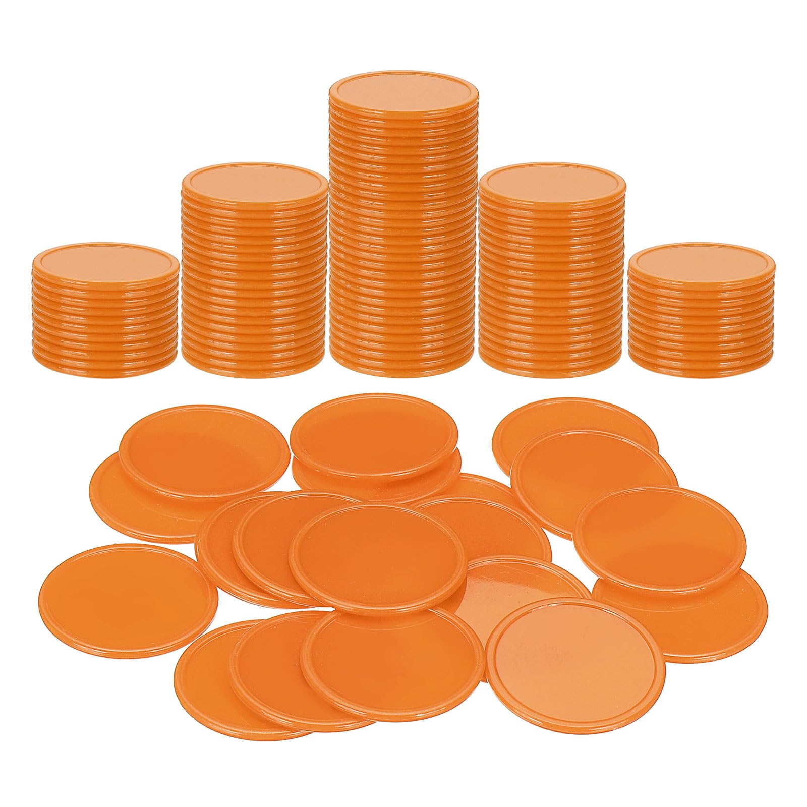 sourcing map 100Pcs Plastic Poker Chips, 1.5 Inch Learning Counters Counting Counters Disks Markers Opaque Game Tokens for Game Play Math Counting, Brown