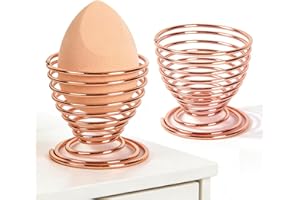 Beauty Blender Holder, Stainless Steel Makeup Sponge Holder Make Up Sponges Drying Stand for Travel & Home Storage (Rose Gold