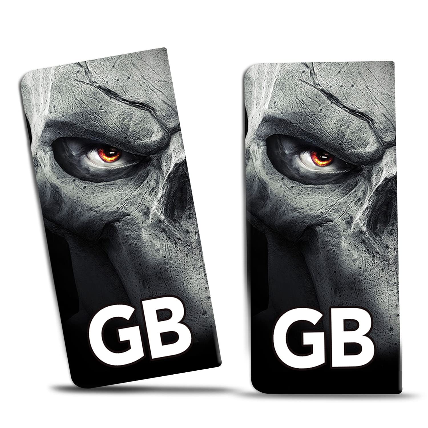 SkinoEu® 2 x Vinyl GB UK Great Britain United Kingdom Badge Car Number Plate Self-Adhesive Stickers Skull Skeleton Motorcycle EU Road Decals QV 2 Z*