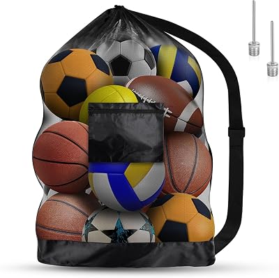 AMFUN Extra Large Mesh Bag with Adjustable Shoulder Strap for Sports Ball